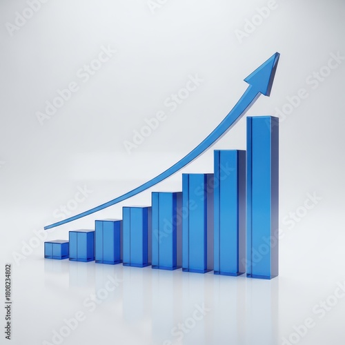 Blue bar graph with arrow showing growth and success isolated on white background business concept Free Download Blue bar graph with arrow showing growth and success isolated on white background business concept - GFXLoad