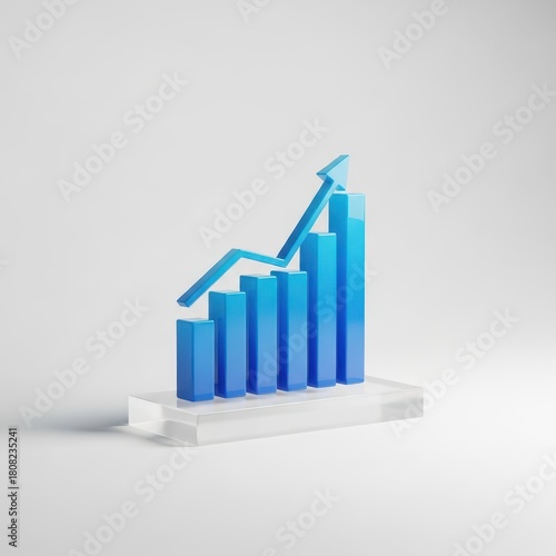 Blue bar graph with arrow showing growth isolated on white background, representing financial success and progress Free Download Blue bar graph with arrow showing growth isolated on white background, representing financial success and progress - GFXLoad