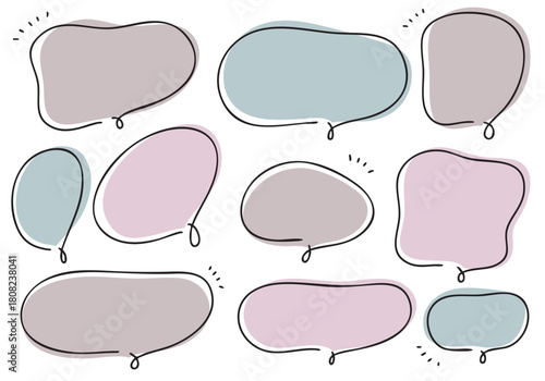 くすみカラーのふきだしセット