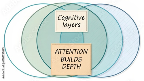 Diagram Illustrating Cognitive Layers and Attention Building Depth in a Conceptual Framework for Learning and Understanding