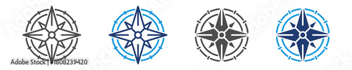 compass icon set multiple style