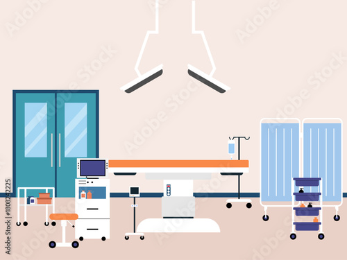 Operation theatre in hospital. Hospital vector illustration. Flat illustration concept.