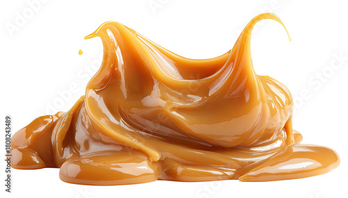 Smooth caramel swirl, with glossy, rich texture