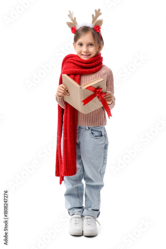 Cute little girl in Christm...