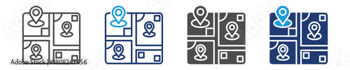 street maps icon set multiple style