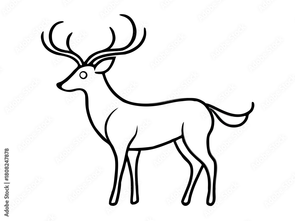 Fototapeta premium line art animals chrismas 