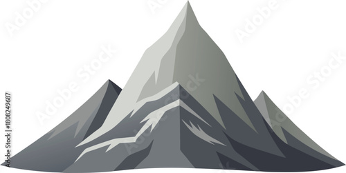 Stylized illustration of a sharp snow capped mountain peak