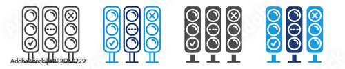 traffic lights icon set multiple style