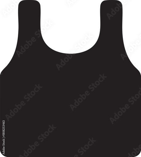 Military Protective Vest Silhouette Isolated on Transparent Background