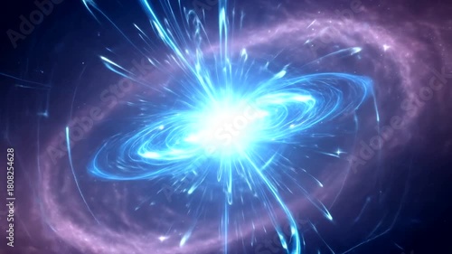 Wallpaper Mural Stunning cosmic explosion in deep space, showcasing vibrant blue light and swirling galaxies Torontodigital.ca