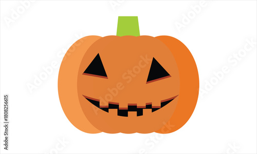 Bright fun jack o lantern icon with bold cut face in clean mono tone. Soft glow look in neat line form for use in art set and ad need for fall now at