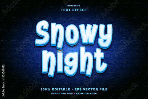 Snowy Night Editable Text Effect Template Style