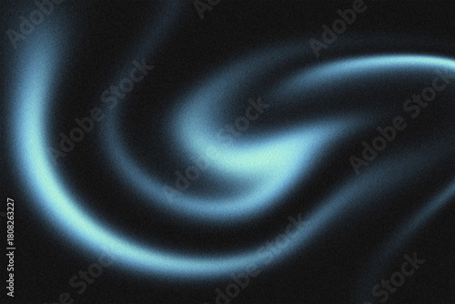 Abstract Blue Swirls and Fluid Motion on a Dark Gradient Background with Grainy Texture