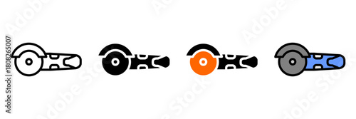 BUILDER'S TOOLS Icon Set Multiple Style Collection. Building Spoon, Hand Drill, Ruler Angle, Cutting Grinder, Bubble level tool, Hammer, Roskam Rask,