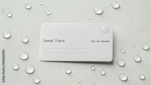 Simple Business Card Design with Water Droplets on a Light Background for Modern Branding and Marketing Uses