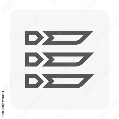 Menu vector icon illustration in modern outline style, ideal for user interfaces. Its simple, intuitive three-line structure enhances navigation for apps, dashboards, and digital platforms.