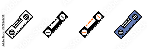 BUILDER'S TOOLS Icon Set Multiple Style Collection. Building Spoon, Hand Drill, Ruler Angle, Cutting Grinder, Bubble level tool, Hammer, Roskam Rask,