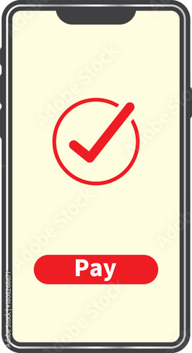 スマートフォンの画面に表示されたチェックマーク