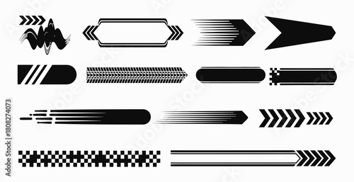 Dynamic speed line arrows and motion graphic vector elements featuring gradient arrow designs, fast movement effects, acceleration lines, and modern illustration components perfect for creative.