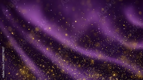 Matte royal purple background with gold sparkles and soft gradient glow