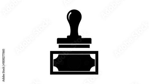 Vector illustration of financial approval stamp on money icon, payment and official transaction on transparent background