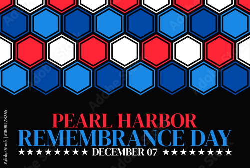 Canvastavla Pearl harbor remembrance day in december 7 patriotic memorial hexagon pattern