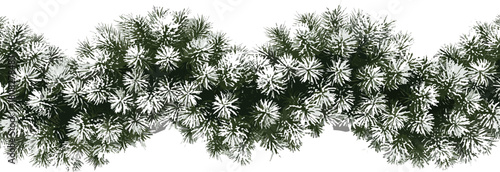 Frosted Evergreen Garland for a Winter Holiday Decoration