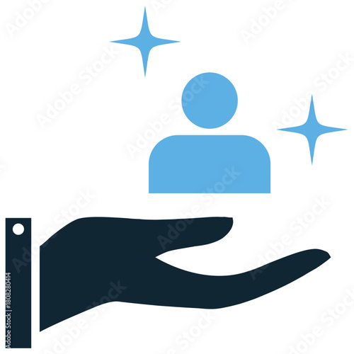 Personalized Service Icon Vector Ideal for customer support, luxury, tailored offerings, and hospitality graphics representing custom attention.