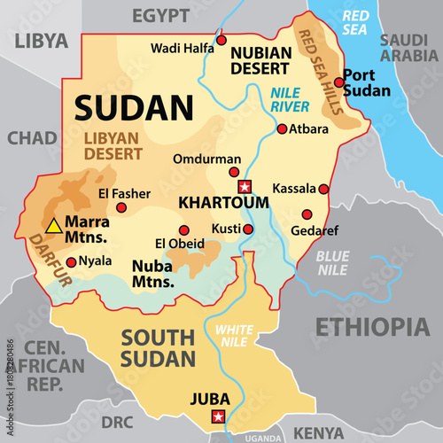Sudan country map