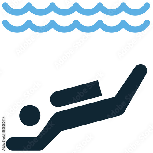 Snorkeling Icon Vector Ideal for travel, tourism, water sports, and vacation graphics related to underwater exploration and activities.