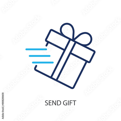 Send gift thin line icons. Original vector illustration.