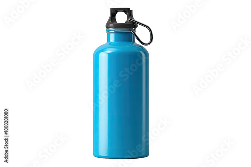 Blue metal water bottle, simple design