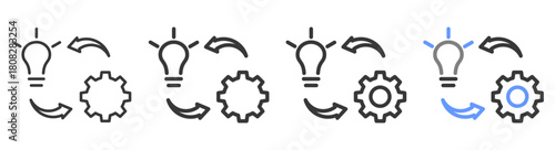 The Ultimate implementation Styles with Variations Line of icon set vector illustration
