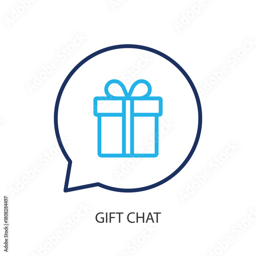 Gift chat thin line icons. Original vector illustration.