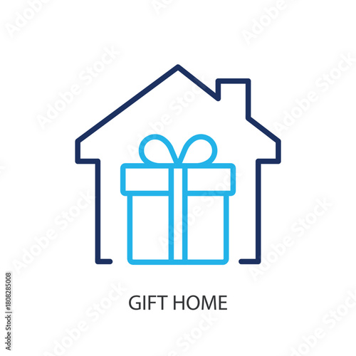 Gift home thin line icons. Original vector illustration.