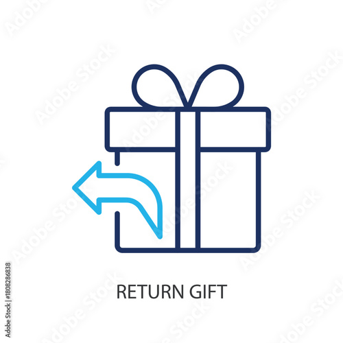 Return gift thin line icons. Original vector illustration.