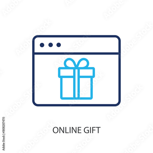Online gift thin line icons. Original vector illustration.