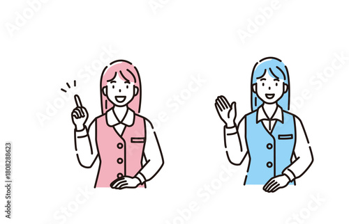 受付　接客　セット