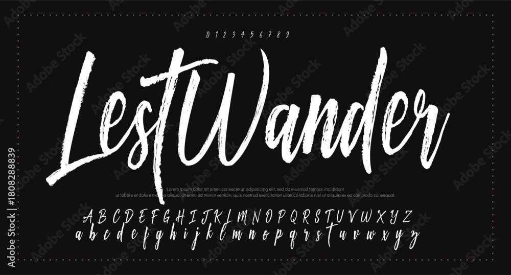 Obraz premium Signature Font Uppercase Lowercase And Number. Script Font Calligraphy Logotype elegant Font Type Font lettering handwritten. vector illustration