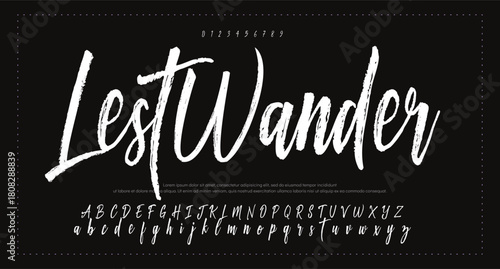 Signature Font Uppercase Lowercase And Number. Script Font Calligraphy Logotype elegant Font Type Font lettering handwritten. vector illustration