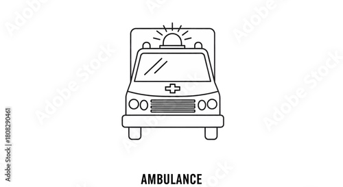 Ambulance Icon Emergency Vehicle Symbol for Medical Assistance and Healthcare Services