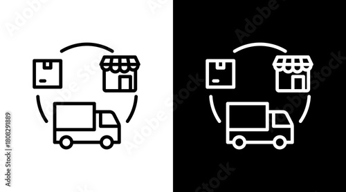 Distribution Channels With Icon Set Design