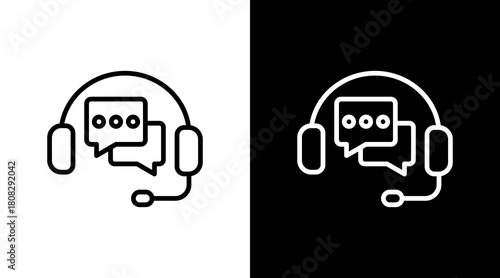 Customer Service With Icon Set Design