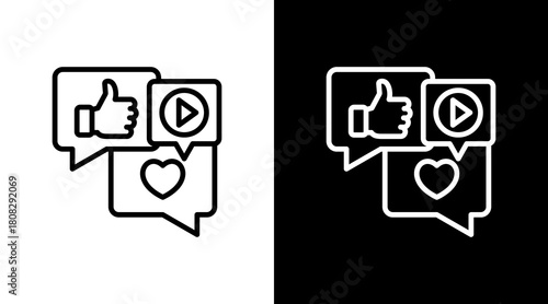 Social Media With Icon Set Design