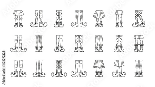 Collection of Decorative Festive Footwear A Whimsical Array of Seasonal Socks and Shoes