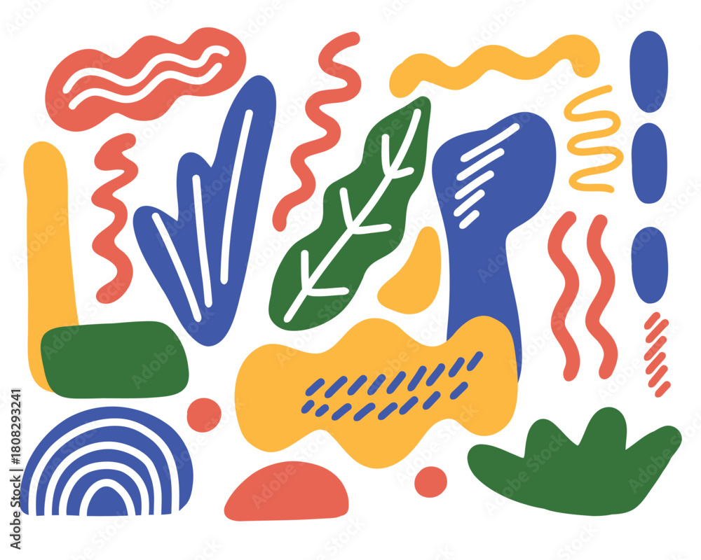 Obraz premium Hand drawn abstract shaper nature vector background