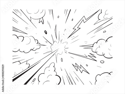 Hand Drawn Comic Explosion and Smoke Burst Doodles – Sketch Impact Icons