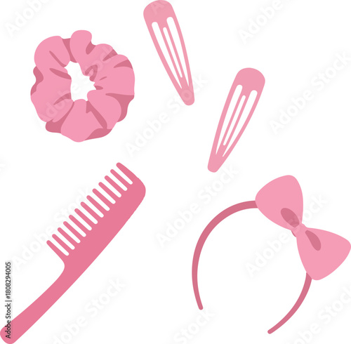 set of pink hair rollers