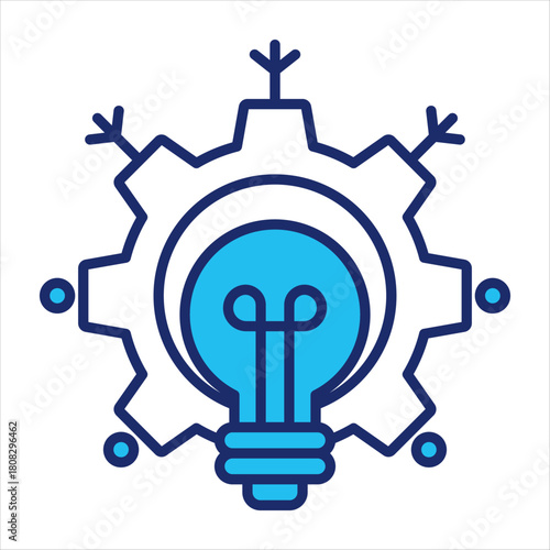 Problem solving icon vector illustration in blue duo-tone style