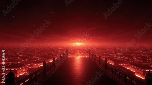 Chang'an in its heyday shrouded in a crimson sunset
